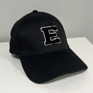 Black Baseball Cap with Letter “E”